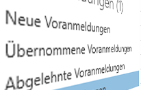 Voranmeldung: Kopieren der E-Mail und Telefonnummer